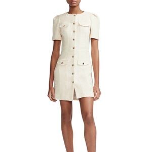Maje white tweed button dress Size 2, like new-SOLD